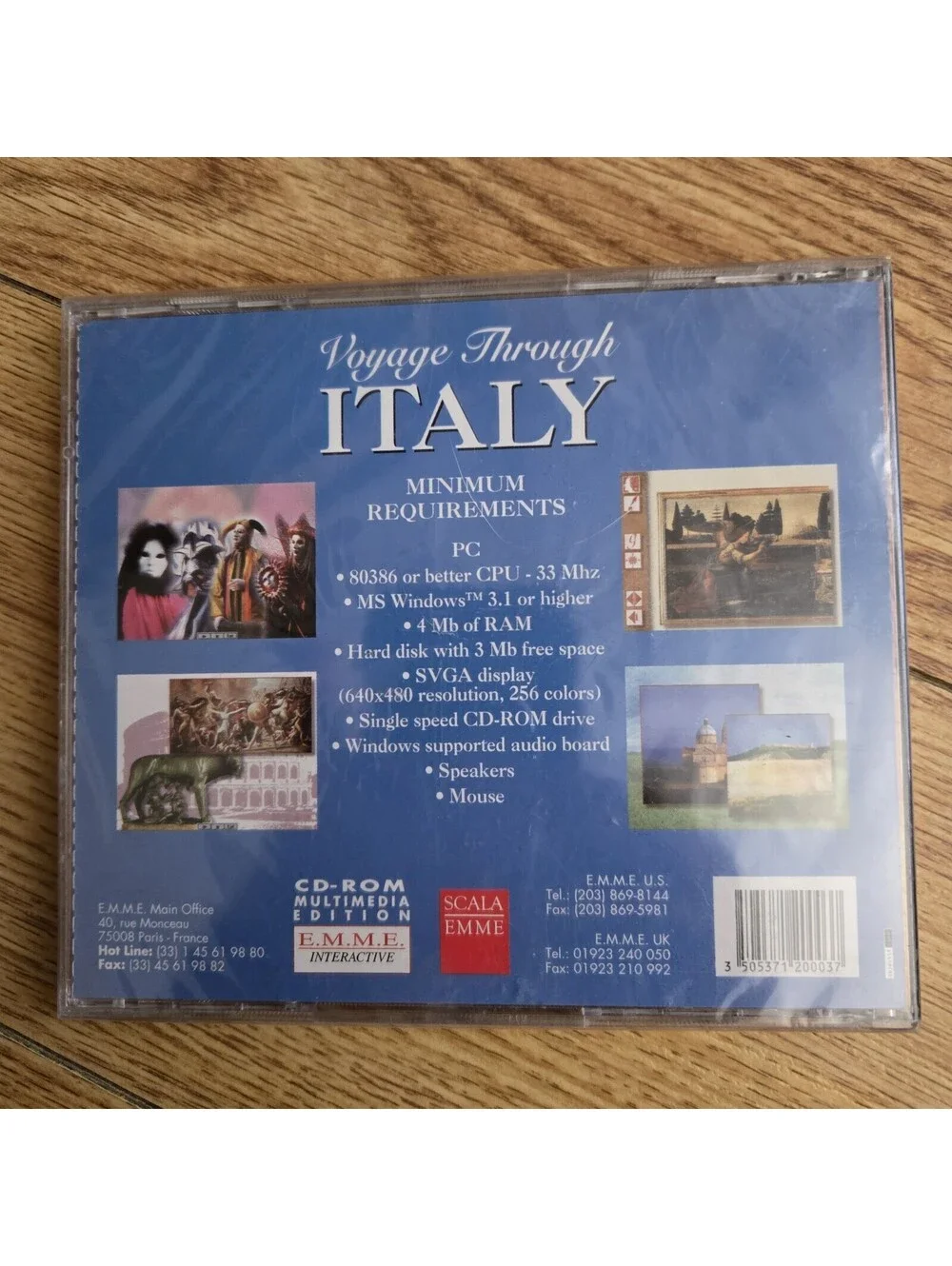 VERY RARE: VOYAGE THROUGH ITALY [Vintage PC GAME 1994] (CD-ROM EMME WINDOWS 3.1)